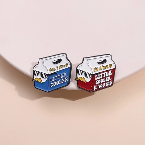 Humorous Cartoon Cooler Box Enamel Pin Badge Funny Little Cooler Slogan Alloy Brooch For Backpack Clothing Accessories Gift