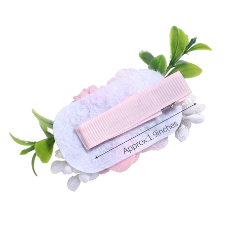Fermagli per Capelli in Tessuto Fatti a Mano per Ragazze con Perle Artificiali e Strass Floreali Clip Laterali per Bambini Gioielli per Capelli