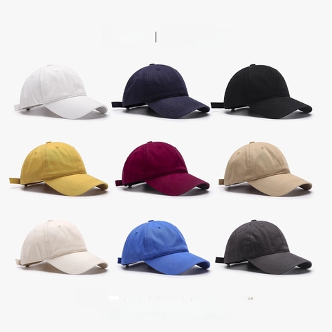 Baseball Cap Pure Cotton Solid Color Minimalist Sun Protection Adjustable Outdoor Unisex Curved Brim Peaked Cap Hat