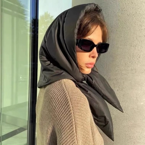 Gorro Acolchado De Algodón De Plumón Resistente Al Viento De Invierno Moda Bufanda Con Capucha Pañuelo De Cabeza Cálido Sombrero De Pasamontañas Para Mujeres Hombres