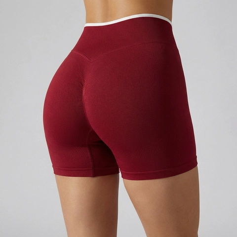 Damen Nahtlose Yoga Shorts Hohe Taille Bauchkontrolle Scrunch Butt Lifting Nylon Spandex Gym Fitness Laufen Training