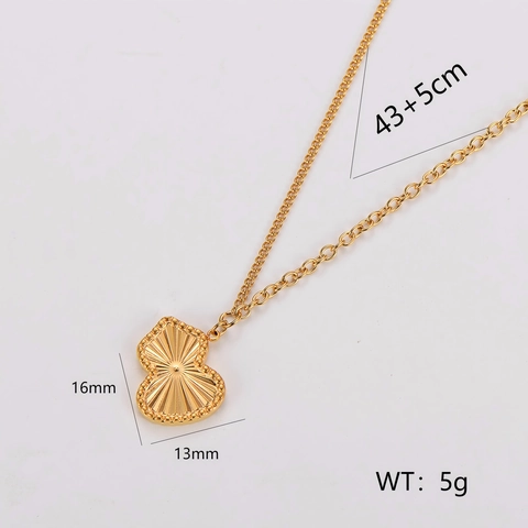 Collar Con Colgante De Calabaza Acero Inoxidable 304 Textura De Rayos De Sol Borde Perlado Joyería Minimalista Para Mujeres