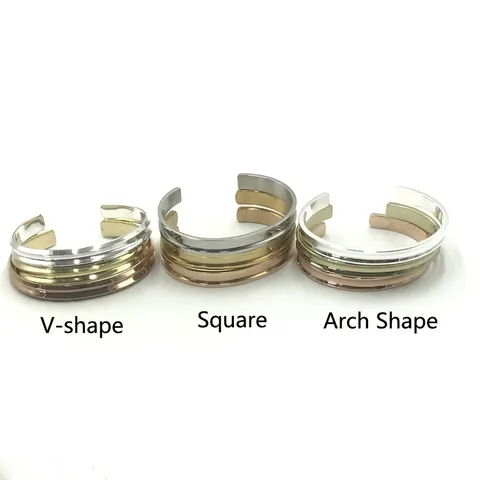316 Stainless Steel Cuff Bracelet Hair Tie Holder Minimalist Open Bangle Groove Design For Women Girls Fashion Jewelry