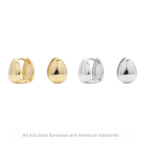Pendientes De Aro Gota De Agua Plata De Ley 925 Pulido Minimalista Diseño Gota Para Mujeres Joyería Moda