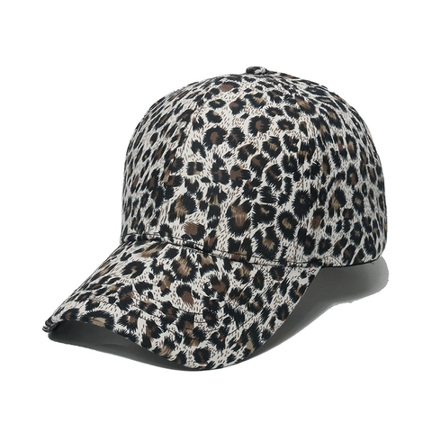 Honkbalpet Met Luipaardprint Polyester Gebogen Rand Ademende Mode Zonnehoed Voor Dames