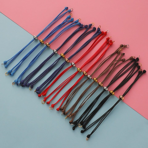 Pulsera De Cuerda Trenzada Minimalista Cuenta De Frijol De Acero Inoxidable 304 Cordón Ajustable Para Parejas Unisex