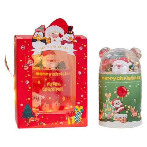Decoración Para Pasteles De Navidad Tarro De Plástico Transparente Forma Oso Papá Noel Muñeco De Nieve Adornos Festivos