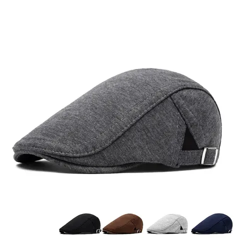 Coppia Piatta Uomo Retro Britannico Newsboy Caldo Antivento Autunno Inverno Regolabile Classico Design