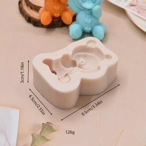 Cartoon Bear Silicone Mold 3D Hat Heart Shape Fondant Chocolate Cake Decorating DIY Baking Tool Resin Craft