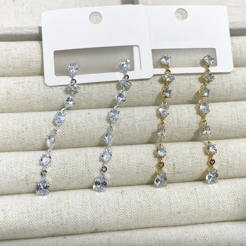 Orecchini Pendenti Nappa Goccia D'acqua Cristallo Lucente Strass Elegante Gioielli Di Moda Lusso Per Donne Accessorio