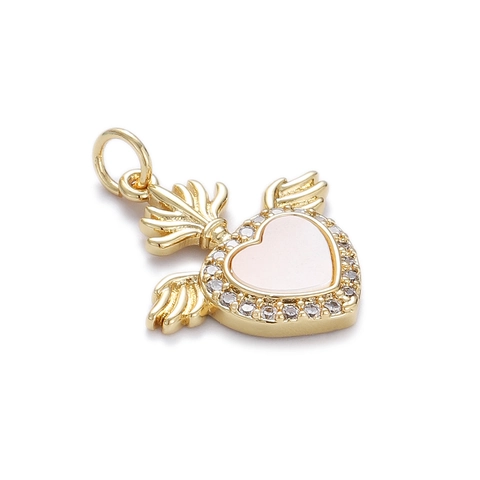 Ciondoli Per Gioielli Fai Da Te Rame Placcato Oro 18K Malocchio Cuore Sole Zirconia Smalto Moda Tendenza Donne Ragazze