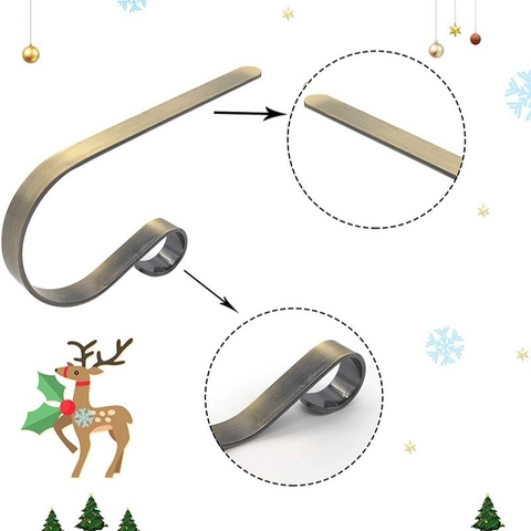 Ganci Calza Natale Metallo Camino Supporto Forma J Clip Sospensione Decorazione Festa Casa Ornamento