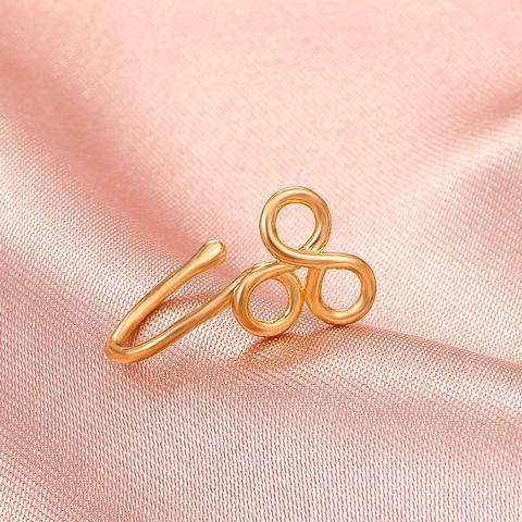 Non Piercing Nose Cuff For Women Men Copper Geometric Entwined Fake Nose Ring Clip On Jewelry U Shaped Infinite Daisy Nose Ring