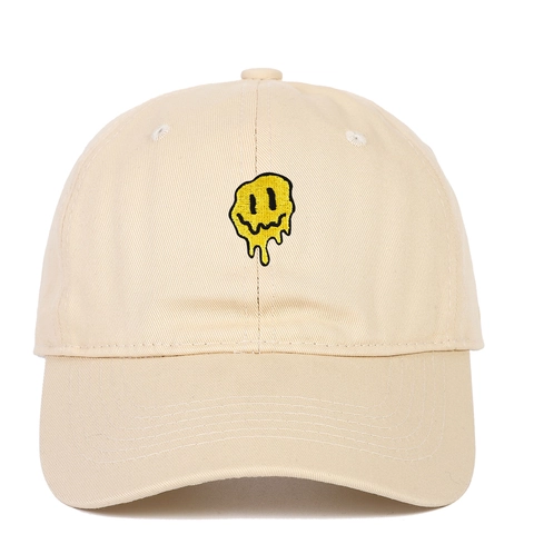 Baseball Cap Baumwolle Melting Smiley Face Stickerei Verstellbar Outdoor Sonnenschutz Hut Für Damen Und Herren