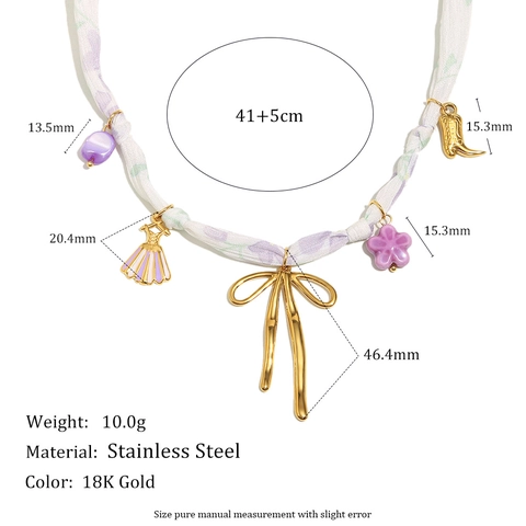 Schmetterling Blume Herz Anhänger Halskette 18K Vergoldet Edelstahl Mit Band Gewebte Kette Boho Schmuck Für Frauen