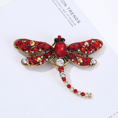 Spilla Libellula Vintage In Lega Con Strass Scintillanti Gioielli Eleganti In Cristallo Per Donna