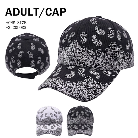 Gorra de Béisbol de Algodón con Estampado de Cachemir de Moda para Hombre Mujer Ajustable Protección Solar Ala Curvada Sombrero de Streetwear al Aire Libre