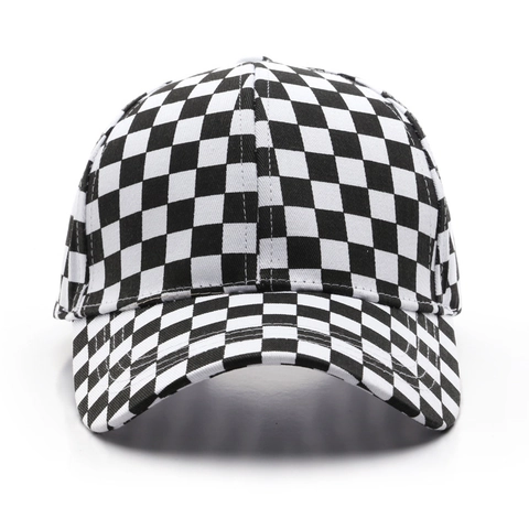 Cappello Da Baseball A Scacchi In Puro Cotone Fibbia In Metallo Regolabile Protezione Solare Berretto Sportivo Per Uomo Donna