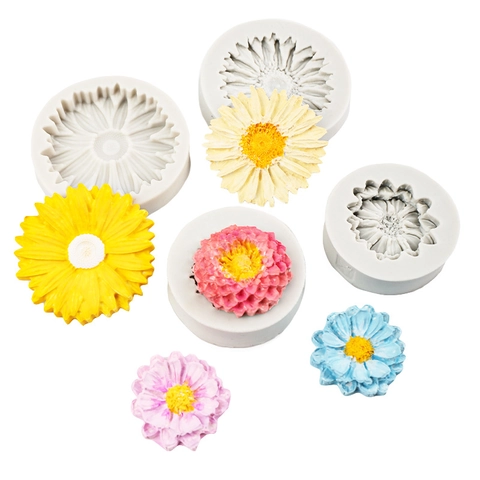 Sunflower Daisy Flower Silicone Mold For Fondant Chocolate Cake Decorating Baking Tool DIY Crafting Accessory