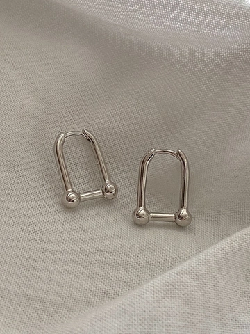 Pendientes de Aro de Herradura en Forma de U de Plata de Ley 925 para Mujer Minimalistas Geométricos Chapados en Oro Plata Joyas de Pendientes