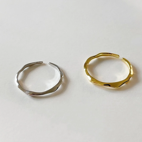 Anello In Argento Sterling 925 Onda Irregolare Minimalista Regolabile Gioielli Da Dito Sottili Per Donne Ragazze