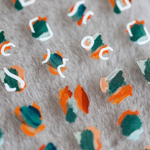 Adesivi Per Unghie Sottili 5D Opachi Arte Astratta Dipinta A Mano Decorazione Per Manicure Fai Da Te