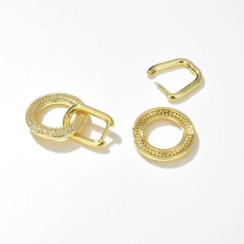 Orecchini A Cerchio Con Zirconi Rame Placcato Oro Geometrico Stella Cuore Tondo Ovale Gioielli Minimalisti Per Donna Ins