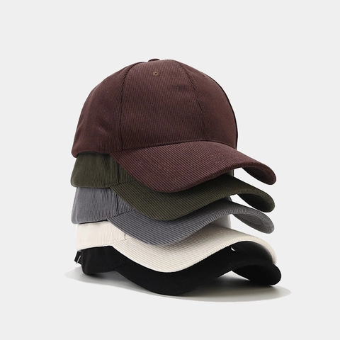 Gorra De Béisbol De Pana Para Hombres Mujeres Color Sólido Retro Ajustable Algodón Visera Curva Sombrero De Sol Exterior Casual Deporte