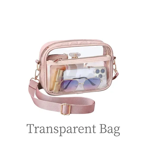 Sac Bandoulière Transparent PVC Matelassé Homologué Pour Stade Petit Sac À Épaule Pour Femmes Concert Voyage