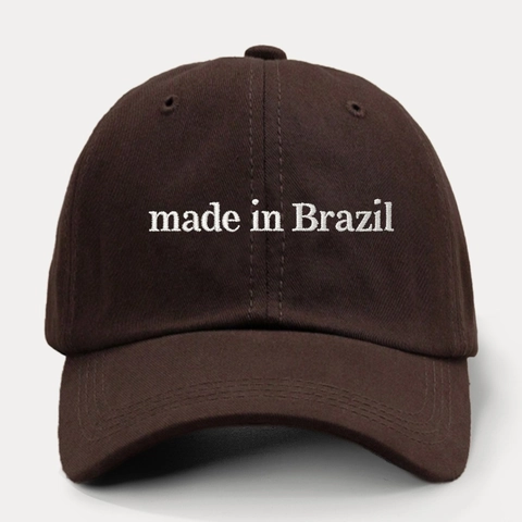 Baseball Cap Made In Brazil Embroidery Polyester Hat Adjustable Sunshade Curved Brim Casual Sports Style For Men Women