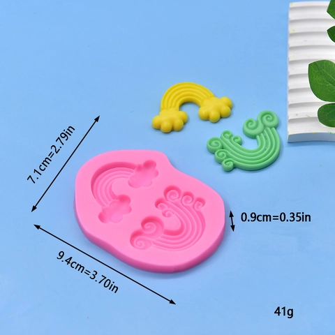 Stampo In Silicone Arcobaleno E Onde Per Decorazione Torte Fondant Sapone Candela Fai Da Te Rosa Flessibile