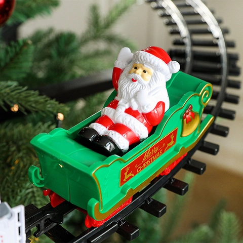 Trenino Elettrico Di Natale Locomotiva Vagone Binario Musica Luce Vapore Giocattolo Regalo Bambini Plastica