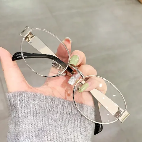 Occhiali Da Sole Con Montatura Ovale In Metallo Protezione UV400 Stile Retro Vintage Moda Per Uomini Donne Streetwear