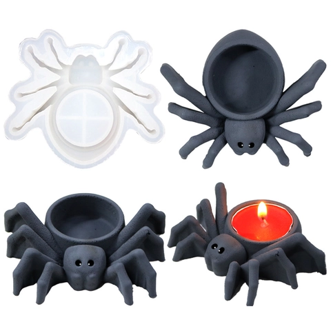 Stampo In Silicone Ragno Halloween Per Portacandele Fai Da Te Tea Light Colata Di Resina Decorazione Casa
