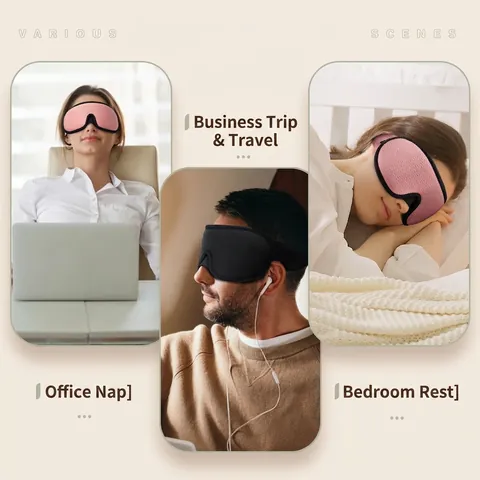 3D Sleep Mask Breathable Mesh Memory Foam Eye Mask Contoured Blackout Travel Blindfold For Sleeping Home Office