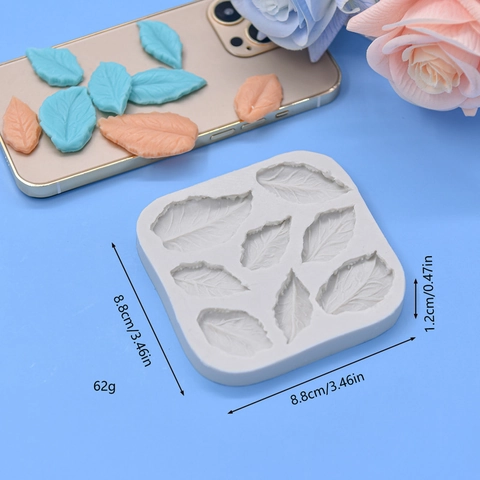 Leaf Shape Silicone Mold DIY Cake Fondant Baking Chocolate Candy Craft Tools Flexible Textured Foliage Design Template