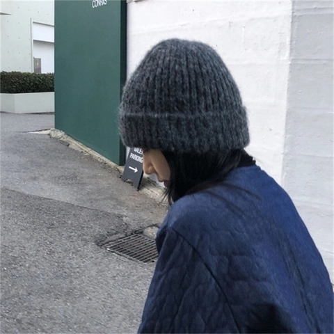 Berretto In Maglia Morbido Peluche Caldo Inverno Cuffia Tinta Unita Minimalista Accessorio Termico Per Uomini Donne