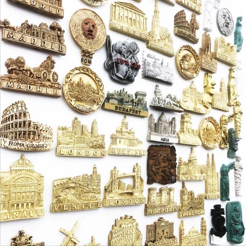 Calamita Da Frigo Souvenir Turistico Mondiale Resina Rilievo 3D Dipinto Monumenti Del Mondo Decorazione Per La Casa