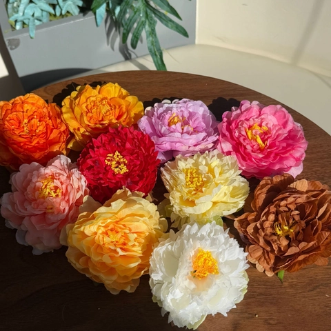 Pinza Para El Pelo Con Flor De Peonía Artificial Hecha A Mano De Tela Floral Pasador Retro Elegante Para Mujer Fotografía