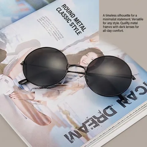 Vintage Runde Metall Sonnenbrille Für Unisex Klassische Steampunk Kreis Rahmen Brillen Trendige Spiegelgläser Sonnenbrillen Zubehör