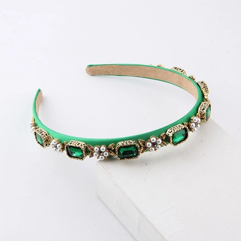 Vintage Baroque Headband Rhinestone Faux Artificial Pearl Alloy Crystal Luxury Hair Band For Women Fashion Hair Accessories