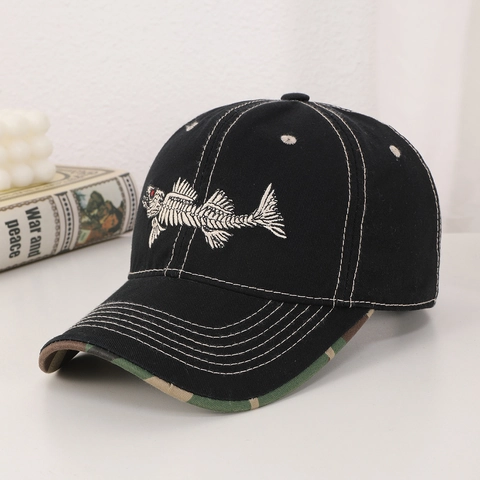 Cappello Da Baseball Cotone Ricamo Lisca Di Pesce Tesa Camouflage Esterno Sport Moda Cappello Sole Uomo Donna