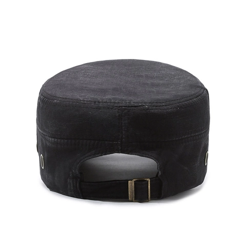 Vintage Gewaschene Cadet Cap Herren Flat Top Militärhut Verstellbar Baumwolle Lässig Sonnenschutz Retro Outdoor Accessoire