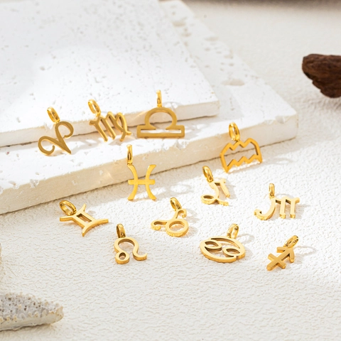 Collana Con Ciondolo Segno Zodiacale In Acciaio Inossidabile Placcato Oro 18 Carati Gioielli Personalizzati Costellazione Minimalista Donna