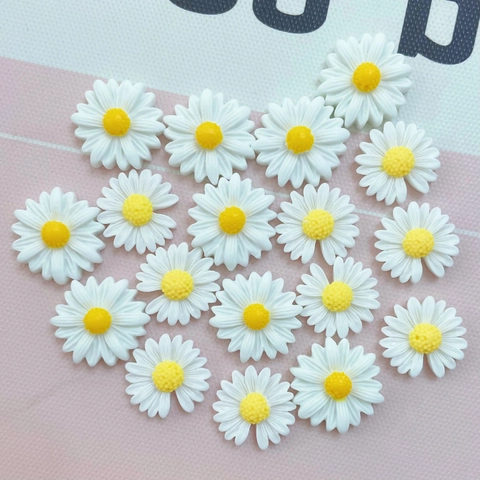 Daisy Flower Charms Resin Flatback Patch For DIY Crafting Jewelry Making Hair Clips Phone Case Decoration