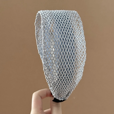 Bandeau Tressé Large Élégant Maille Ajourée Haut Sommet Serre-Tête Antidérapant Accessoires De Coiffure Mode Pour Femmes