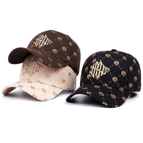 Casquette De Baseball Tendance Avec Imprimé Monogramme Et Broderie 3D Chapeau Soleil Ajustable Pour Hommes Femmes