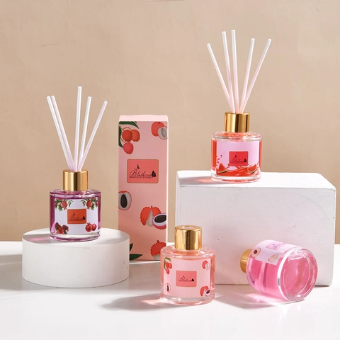 Blackrose Reed Diffuser Essential Oil Set With Fiber Sticks Glass Bottle Air Freshener For Bedroom Office Hotel Decor Long Lasting Fruit Scents