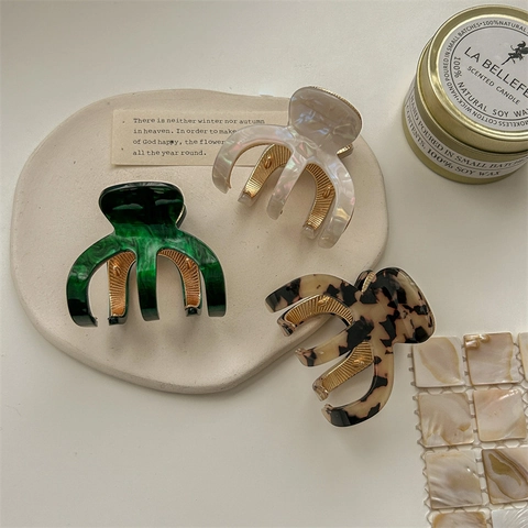 Cellulose Acetate Haarklammer Vintage Schildpatt Marmor Haargreifer Shark Clip Starker Halt Haarschmuck Für Damen