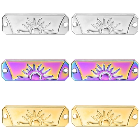 Collar Con Colgante De Sol De Acero Inoxidable Para Mujer Chapado En Oro De 18K Etiqueta Rectangular Minimalista Joyería Boho